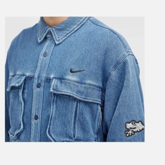 Nike x Drake Nocta Opal Lily Pad Denim Shirt French Blue - Picture 3 of 4
